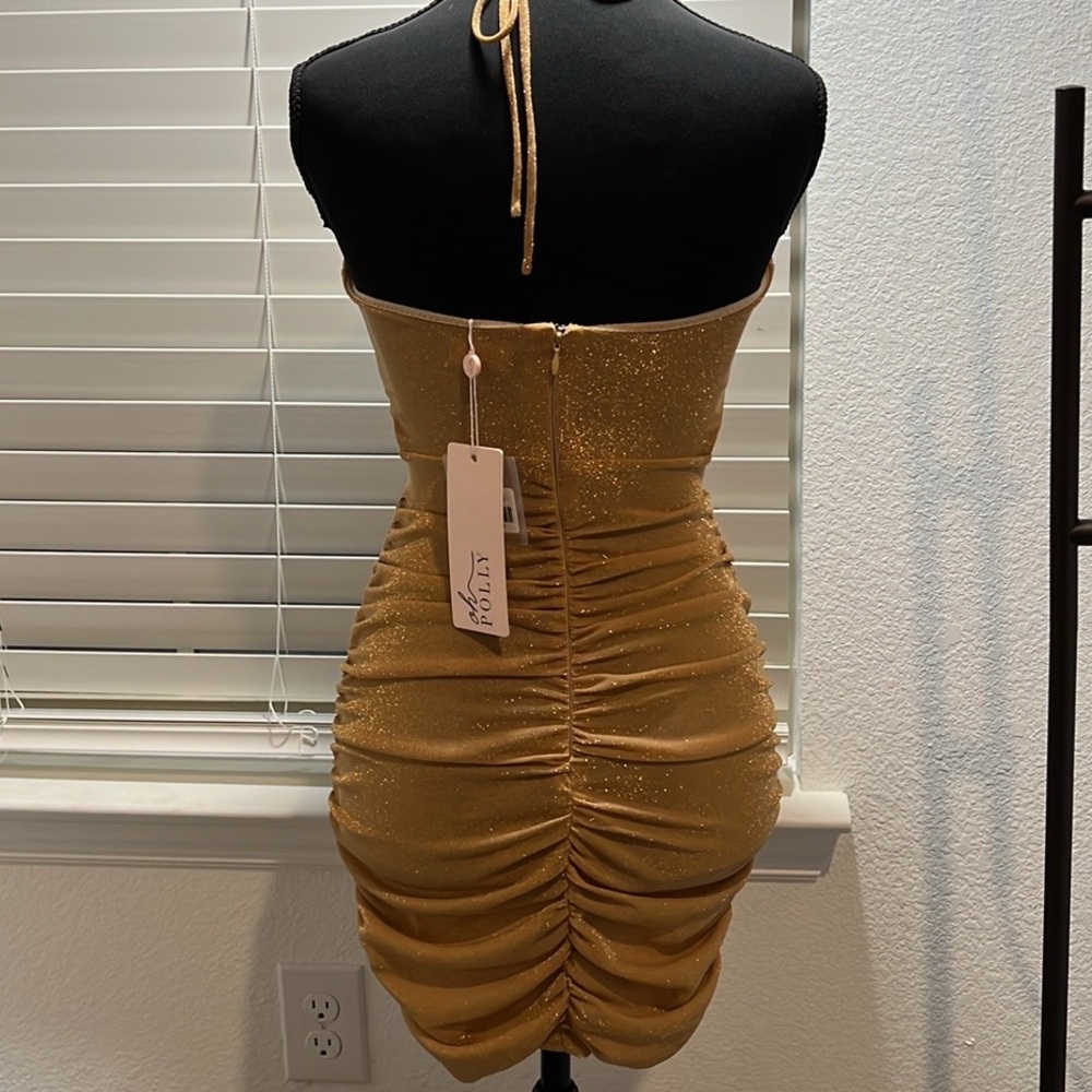 ✨Oh Polly Mini Dress in Gold✨ - NWT Size S(2) - Picture 8 of 17